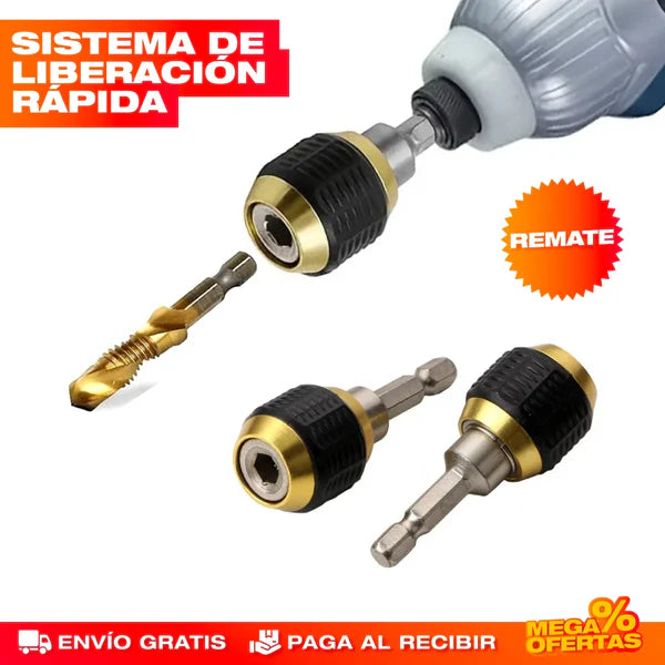 ACOPLE ADAPTADOR HEXAGONAL CON CAMBIO RÁPIDO PARA BROCAS⚙