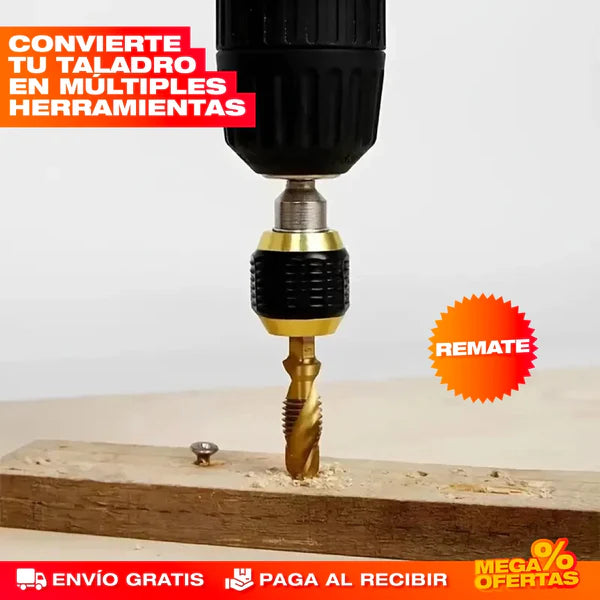 ACOPLE ADAPTADOR HEXAGONAL CON CAMBIO RÁPIDO PARA BROCAS⚙