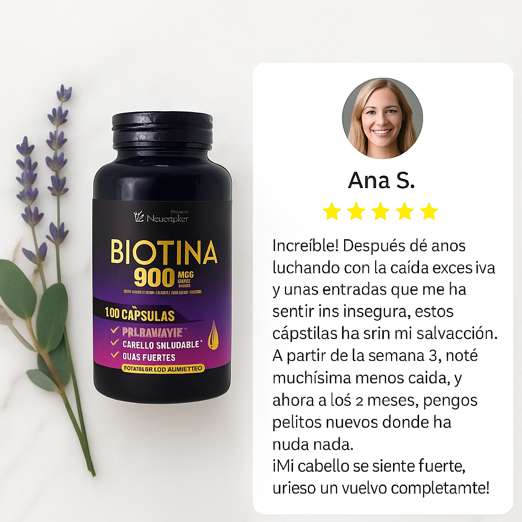 Rellena tus entradas y recupera tu confianza con las cápsulas BIOTINA.