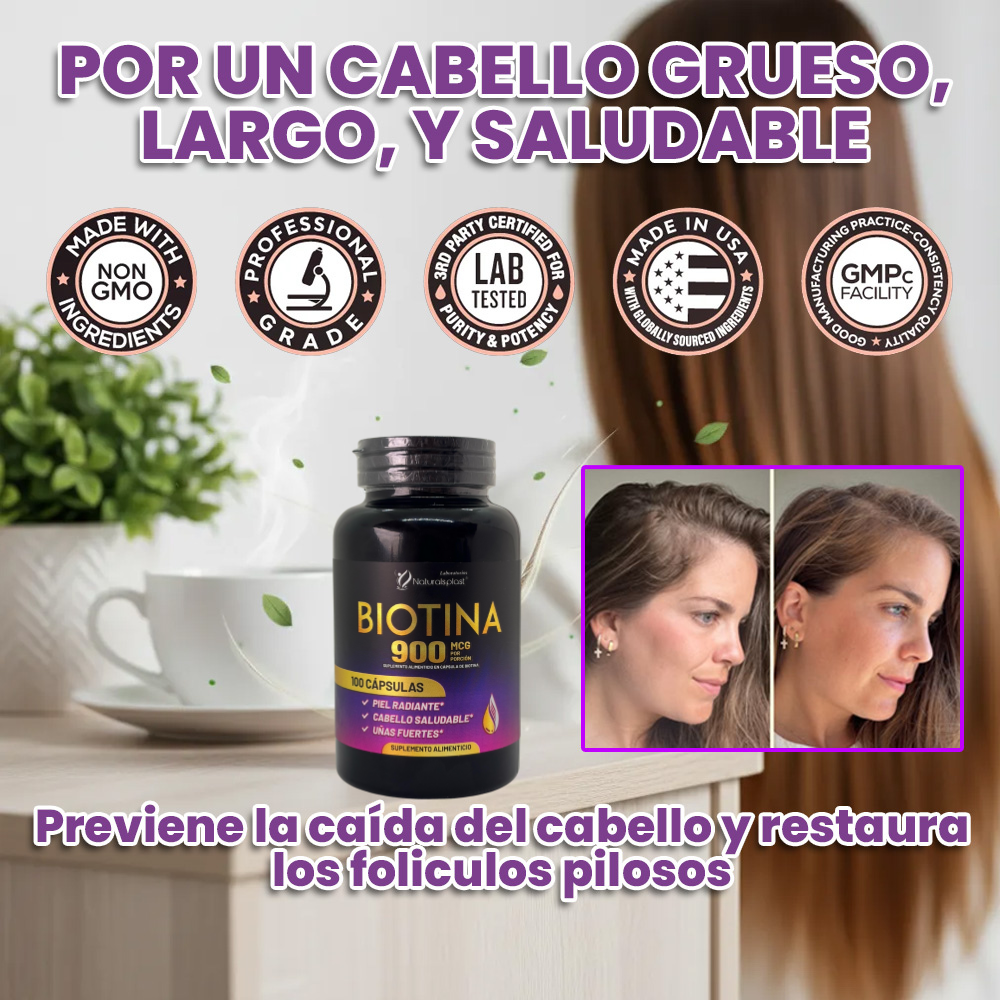 Rellena tus entradas y recupera tu confianza con las cápsulas BIOTINA.