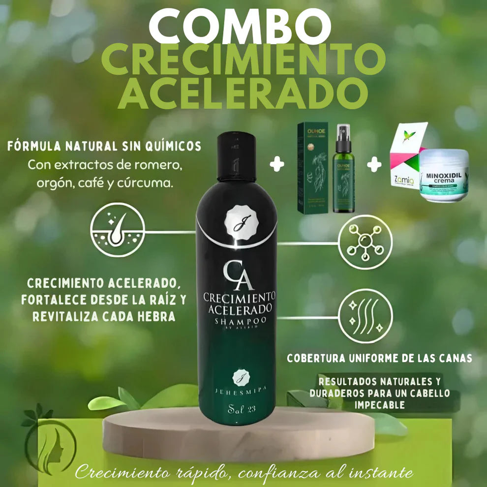 🌟Cabello Lleno y Fuerte, Resultados que Sorprenden  Combo Exclusivo 3 en 1 – Crecimiento Acelerado + Densidad + Cobertura Natural